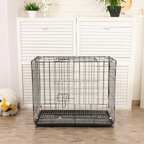 Black dog cage puppy training - black,
